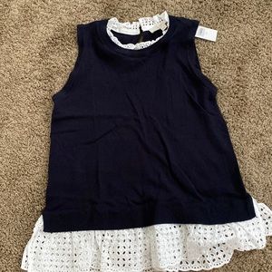 Loft XS navy sleeveless sweater
